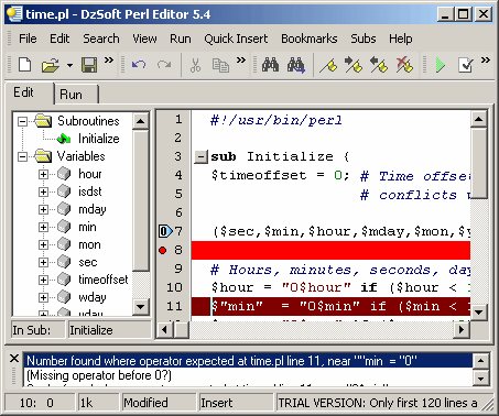 DzSoft Perl Editor 5.8.9.6