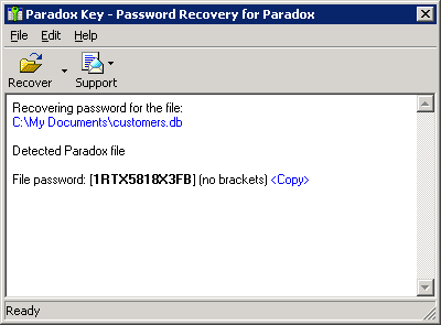 Paradox Password Recovery Key 4.0