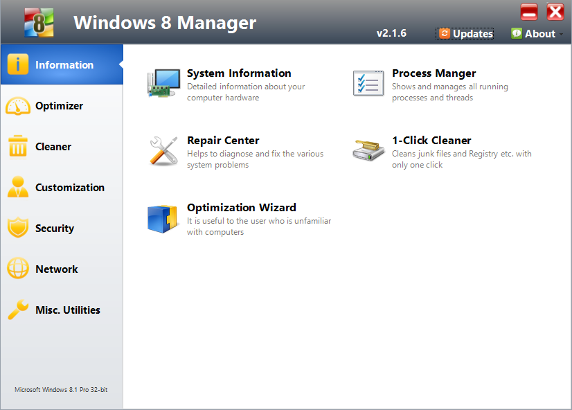 Windows 8 Manager 2.2.8.1