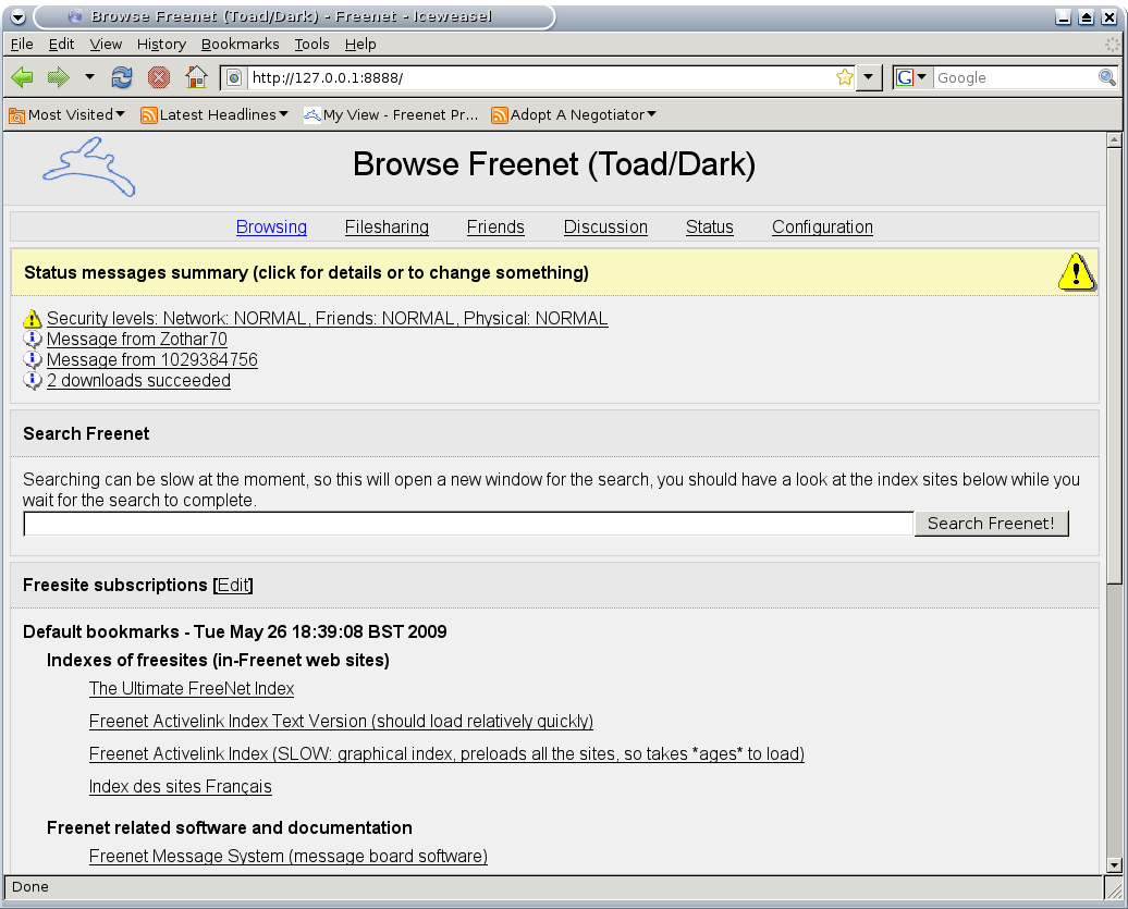 FreeNet 0.7.5 Build 1494