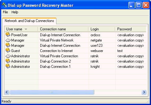 Network and Dial-up Password Revealer 1.3.0.3
