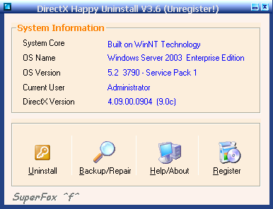 DirectX Happy Uninstall 6.9.6.1116