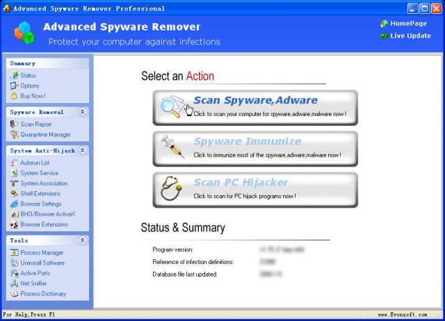 Advanced Spyware Remover 1.98