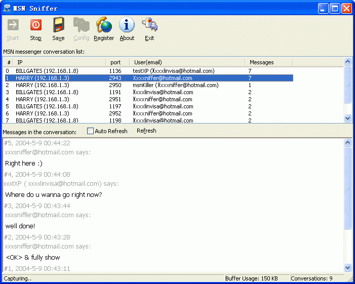 MSN Sniffer 2.1