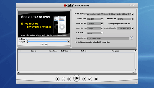 Acala DivX to iPod 4.2.2