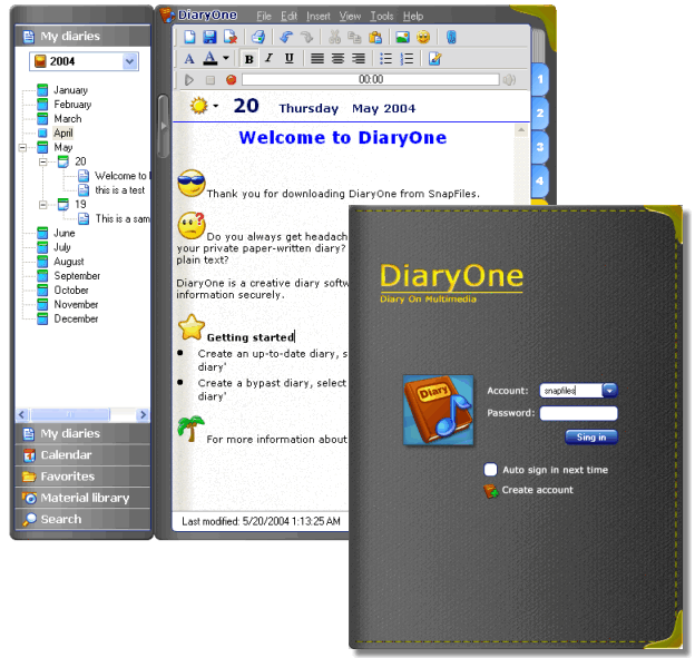 DiaryOne 6.7 Build 2009.1.20.258