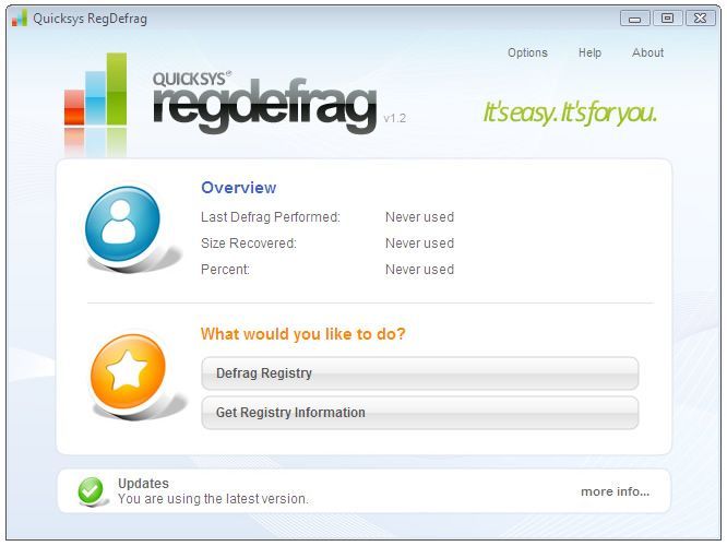 Quicksys RegDefrag Portable 2.9