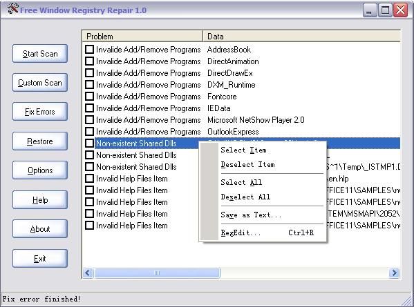 Free Window Registry Repair 4.3