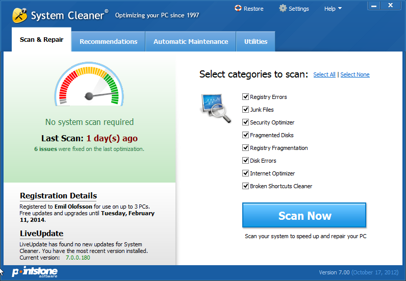 System Cleaner 7.8.0.900