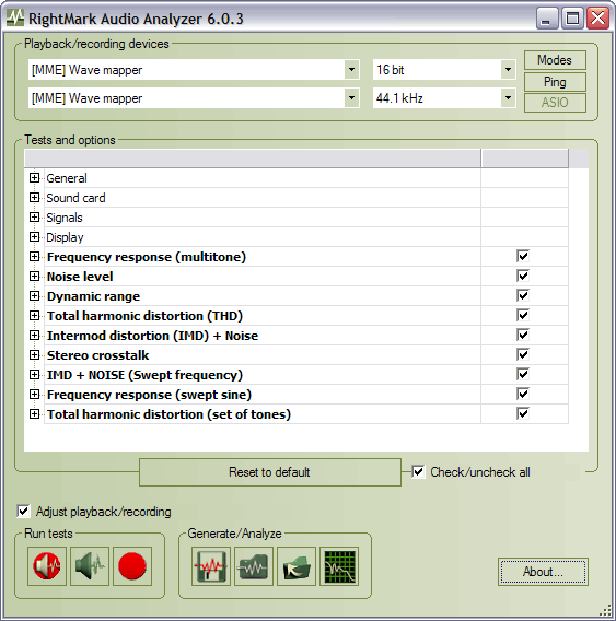 RightMark Audio Analyzer 6.4.5