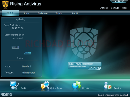 Rising Antivirus 23.01.83.57